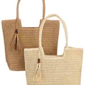 Τσάντα ψάθινη ωμού Totebag (σε 2 διαφορετικά χρώματα)