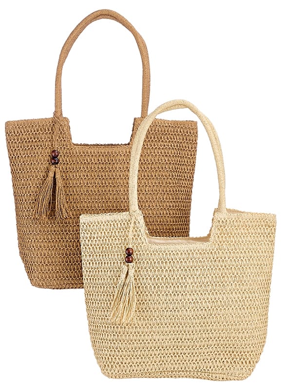 Τσάντα ψάθινη ωμού Totebag (σε 2 διαφορετικά χρώματα)