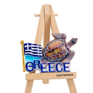 Μαγνητάκι σε καβαλέτο χελωνάκι ελληνική σημαία ''Greece''
