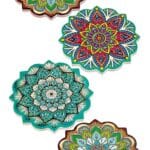 Σουβέρ κεραμικό πολύχρωμο Mandala (σε 4 διαφορετικά σχέδια)