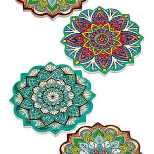 Σουβέρ κεραμικό πολύχρωμο Mandala (σε 4 διαφορετικά σχέδια)