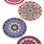 Σουβέρ κεραμικό πολύχρωμο Mandala (σε 6 διαφορετικά σχέδια)