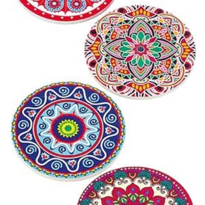 Σουβέρ κεραμικό πολύχρωμο Mandala (σε 6 διαφορετικά σχέδια)