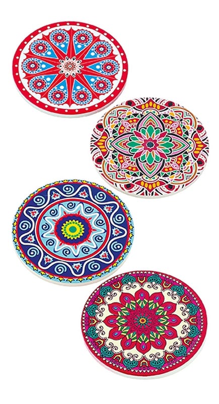 Σουβέρ κεραμικό πολύχρωμο Mandala (σε 6 διαφορετικά σχέδια)