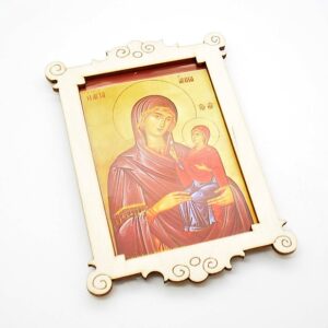 Ξύλινη Εικόνα με επιλογή Αγίου σε φυσική απόχρωση