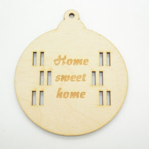 Ξύλινο Χριστουγεννιάτικο στολίδι home sweet σε φυσική απόχρωση