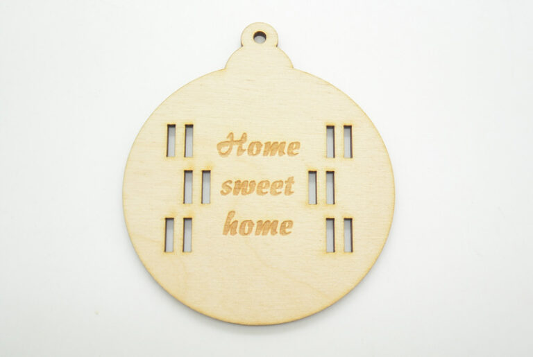 Ξύλινο Χριστουγεννιάτικο στολίδι home sweet σε φυσική απόχρωση