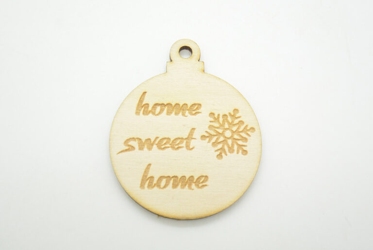 Ξύλινο Χριστουγεννιάτικο στολίδι home sweet σε φυσική απόχρωση