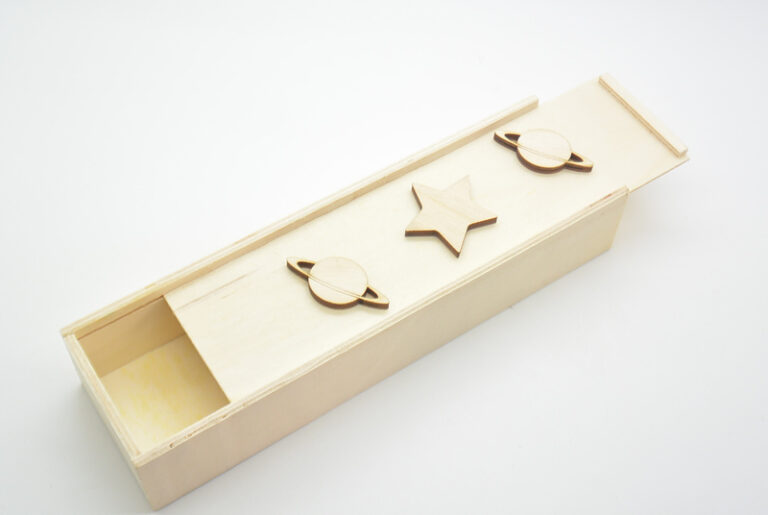 Ξύλινη Κασετίνα διάστημα σε φυσική απόχρωση