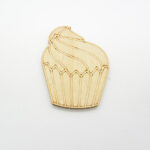 Ξύλινο cupcake σε φυσική απόχρωση