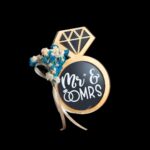 Plexiglass δαχτυλίδι με χαραγμένο logo Mr & Mrs