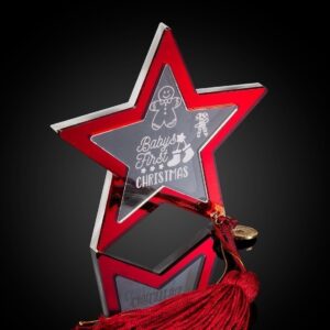 Plexiglass διακοσμητικό αστέρι με χριστουγεννιάτικες ευχές