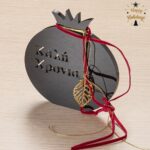 Plexiglass ρόδι με μεταλλικό φύλλο και κόκκινη κορδέλα