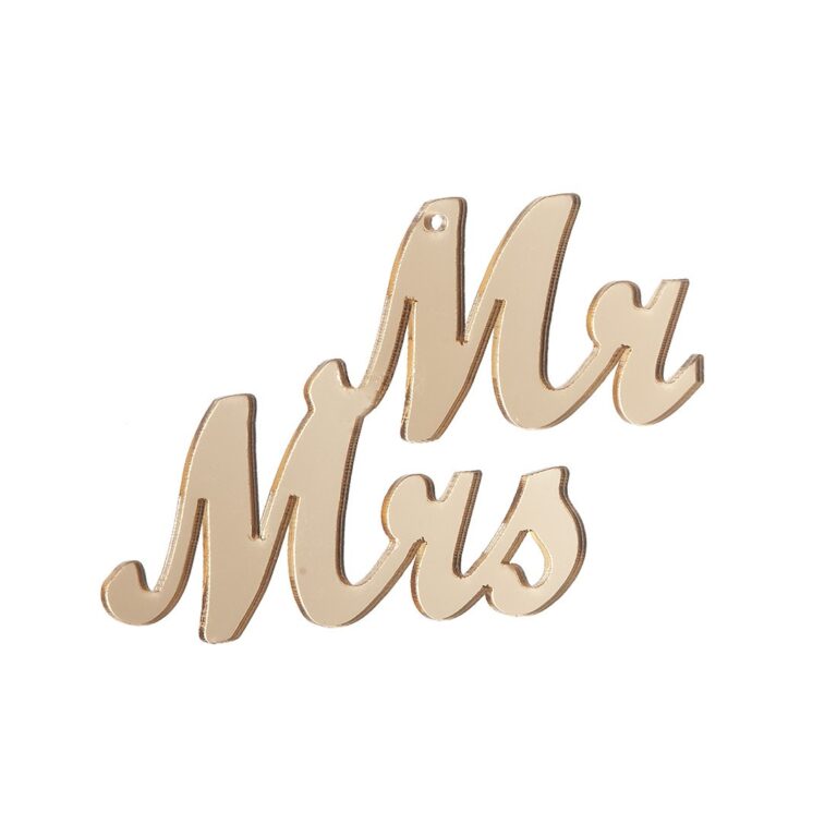 Χρυσό κοπτικό plexiglass με σχέδιο Mr & Mrs