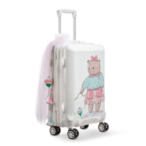 Ζωγραφιστή βαλίτσα trolley με αρκουδάκι κοριτσάκι σε ροζ