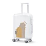Ζωγραφιστή λευκή βαλίτσα trolley βαπτιστικών με γεωμετρικά σχέδια