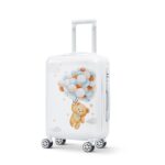Ζωγραφιστή βαλίτσα trolley βάπτισης με αρκουδάκι και μπαλόνια