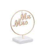 Γύψινη βάση με χρυσό MR-MRS και μεταλλικό κρίκο