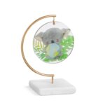 Κοάλα αγκαλιά με την υδρόγειο σε στρογγυλό plexiglass κρεμαστό