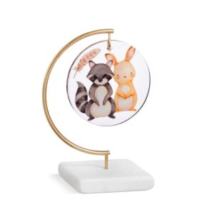 Αλεπού και λαγουδάκι σε στυλ boho σε plexiglass κρεμαστό