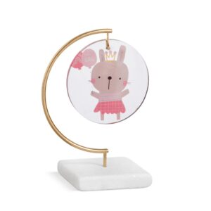 Λαγουδίνα με μπαλόνια σε ροζ αποχρώσεις σε plexiglass κρεμαστό