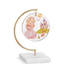 Πριγκίπισσα παραμυθιού με φόντο κάστρο σε plexiglass κρεμαστό