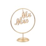 Διακοσμητικό MR & MRS σε χρυσή απόχρωση με μεταλλική βάση