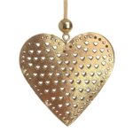 Μεταλλική κρεμαστή καρδιά με τρύπες και glitter