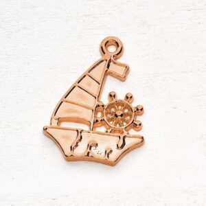 Μεταλλικό κρεμαστό μοτίφ καράβι σε rose gold