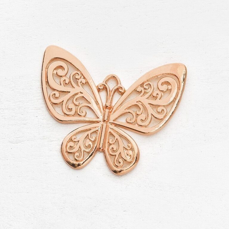 Μεταλλική κρεμαστή πεταλούδα σε rose gold