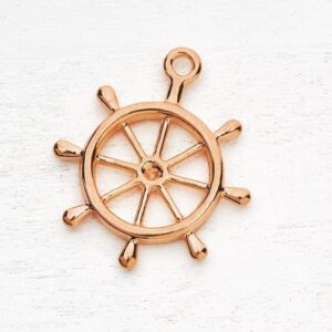 Μεταλλικό κρεμαστό μοτίφ τιμόνι σε rose gold