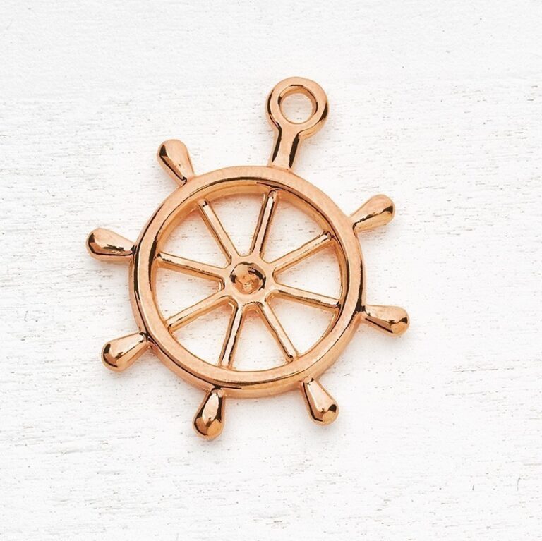 Μεταλλικό κρεμαστό μοτίφ τιμόνι σε rose gold
