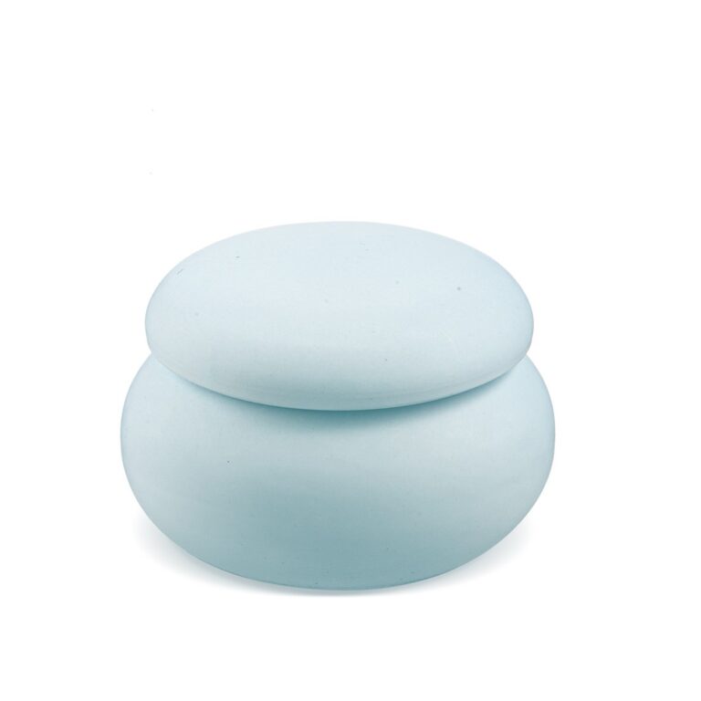 Γύψινη μπιζουτιέρα σε σχήμα macaron σε σιέλ χρώμα