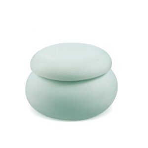 Γύψινη μπιζουτιέρα σε σχήμα macaron σε βεραμάν χρώμα