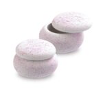 Γύψινη μπιζουτιέρα σε σχήμα macaron με πιτσιλιές magenta