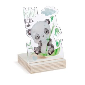 Ξύλινη βάση ρεσώ με plexiglass κοπτικό panda και ευκαλύπτου