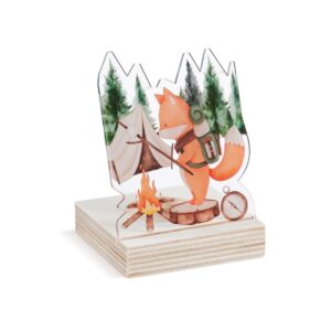 Ξύλινη βάση ρεσώ με plexiglass κοπτικό αλεπούς σε camping