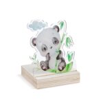Ξύλινη βάση ρεσώ με plexiglass κοπτικό panda και ευκαλύπτου