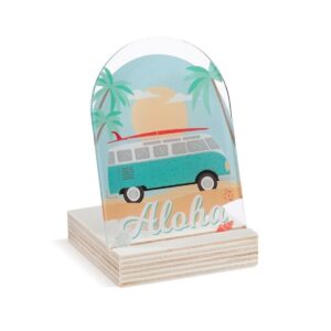 Ξύλινη βάση ρεσώ με plexiglass ένθετο βεραμάν van Aloha
