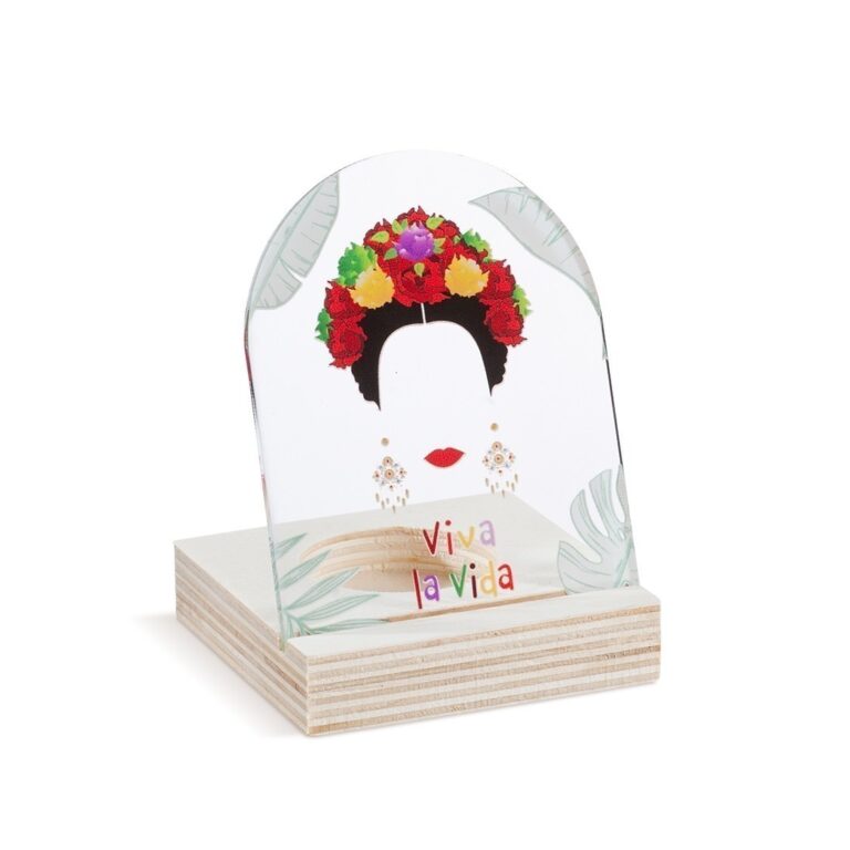 Ξύλινη βάση ρεσώ με plexiglass ένθετο Frida Kahlo