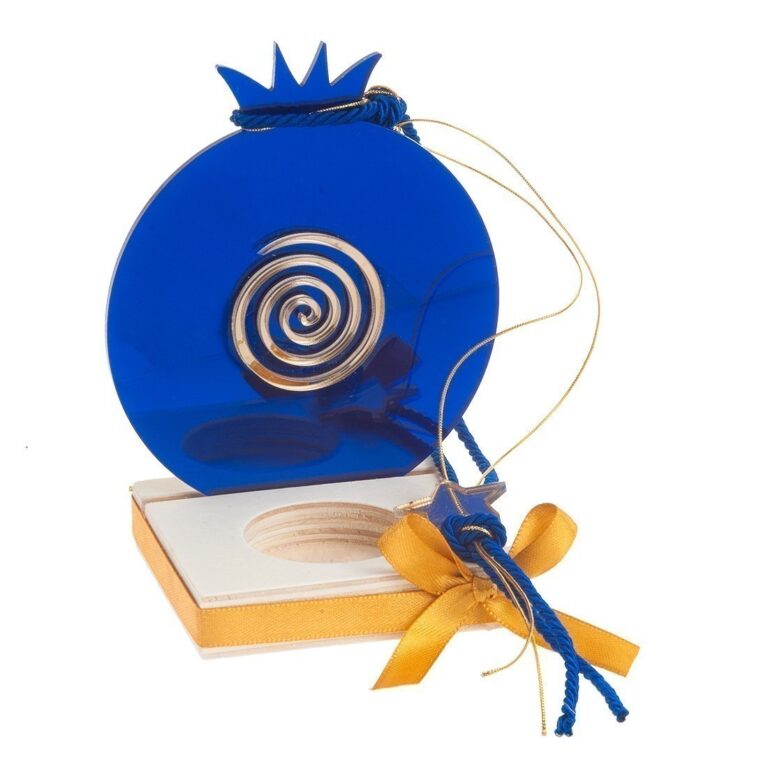 Ξύλινο ρεσώ με μπλε ρόδι από plexiglass
