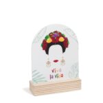 Ξύλινη βάση με οβάλ plexi Frida Kahlo