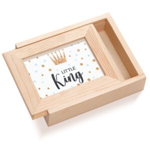Ξύλινη κασετίνα με πλαίσιο plexiglass και κορώνα Little King
