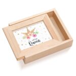 Ξύλινη κασετίνα με πλαίσιο plexiglass και κορώνα Little Quen