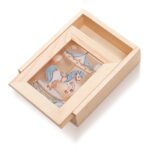Ξύλινη κασετίνα με πλαίσιο plexiglass και σιέλ καρουζέλ