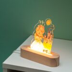 Ξύλινη βάση με LED φωτισμό και πριγκίπισσα με κάστρο