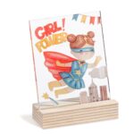 Ξύλινη βάση με καδράκι θέμα Super Girl