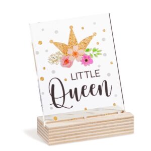 Ξύλινη βάση με καδράκι κορώνα Little Queen