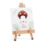 Ξύλινο καβαλέτο με απεικόνιση Frida Kahlo