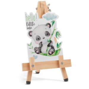 Ξύλινο καβαλέτο με panda και ευκάλυπτο